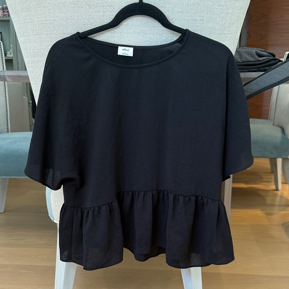 Wilfred Elegant Black Ruffle Blouse